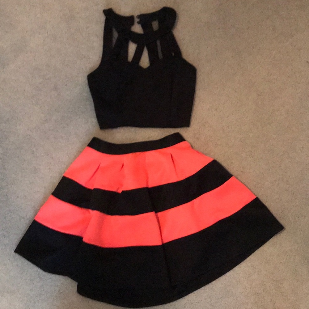 2 piece crystal doll homecoming dress